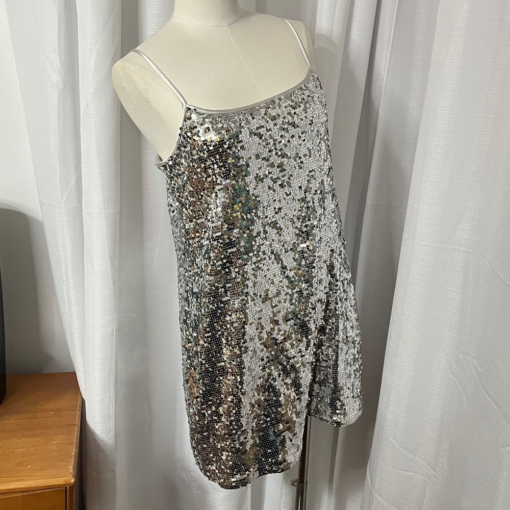 Forever 21 Silver Sequin Mini Dress NWT